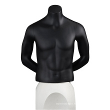 Half body muscle black male mannequin torso with stand